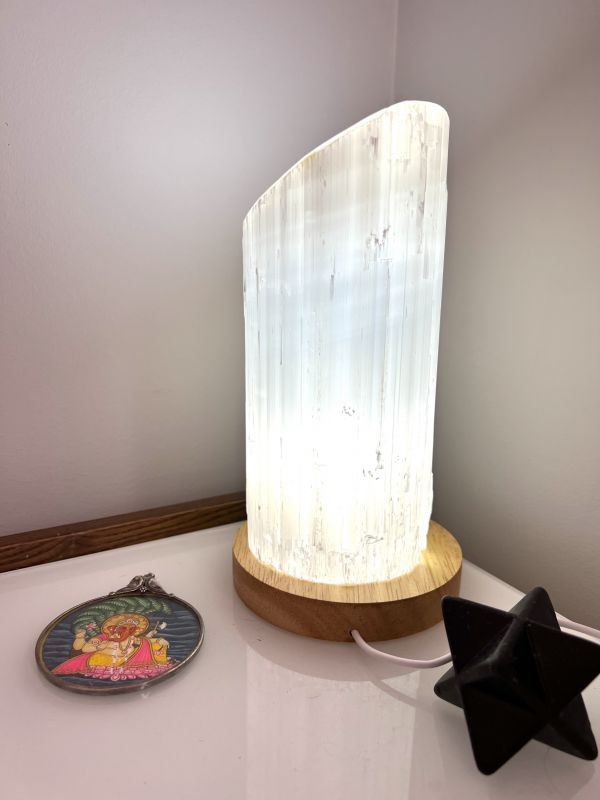 Selenite LAMP 25 cm Slanted Top  