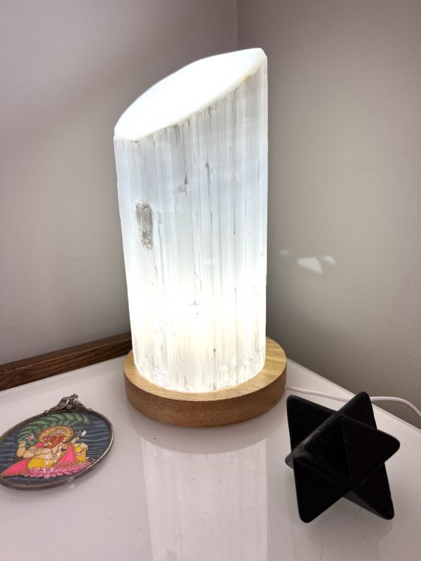 Selenite LAMP 25 cm Slanted Top  