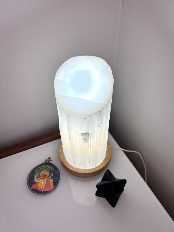 Selenite LAMP 25 cm Slanted Top  