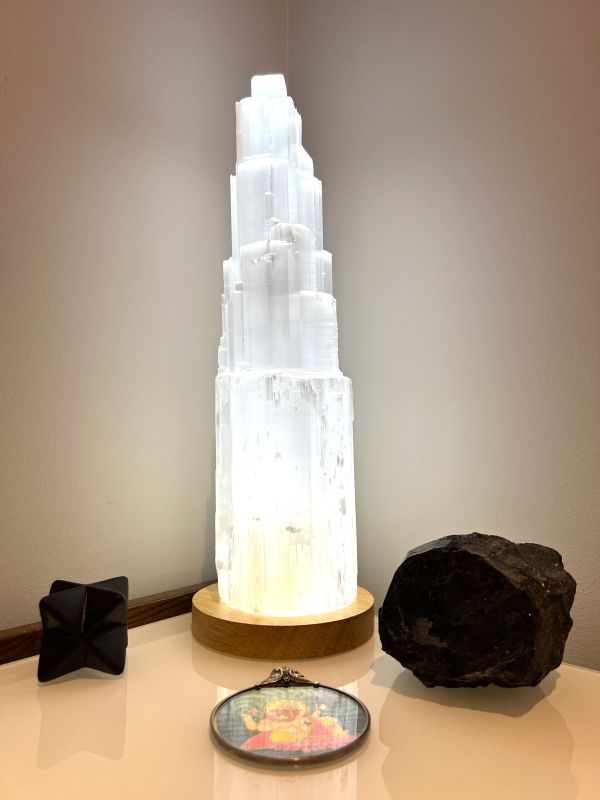 Selenite LAMP 35 cm Tower  