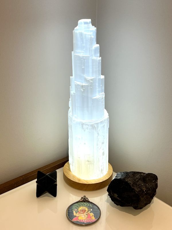 Selenite LAMP 35 cm Tower  